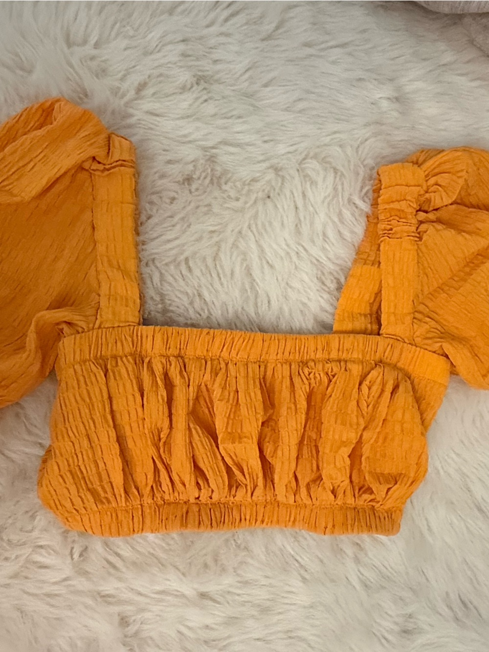 Montce Crinkle Orange Bikini TOP TANGERINE